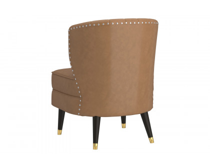 Worldwide Kyrie Accent Chair - Saddle/Espresso