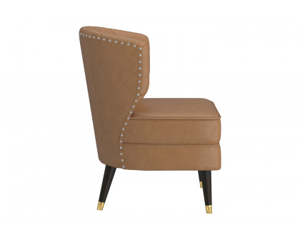 Worldwide Kyrie Accent Chair - Saddle/Espresso