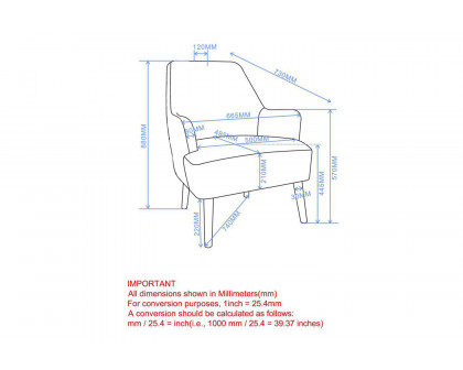 Worldwide Zoey Accent Chair - Crème