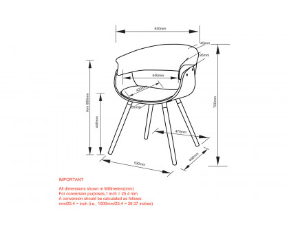 Worldwide Holt Accent/Dining Chair - Charcoal/Walnut