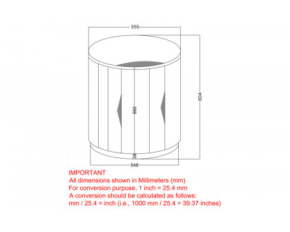 Worldwide Eva Round Accent Table - Distressed Gray