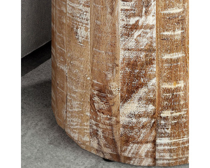 Worldwide Eva Round Accent Table - Distressed Natural