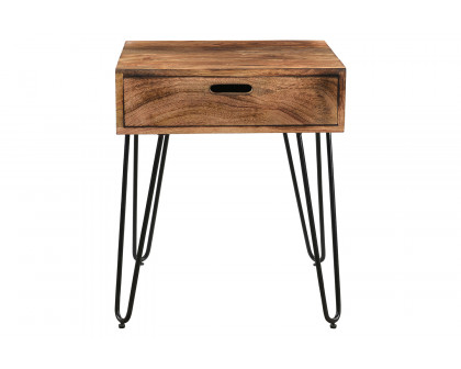 Worldwide - Jaydo Accent Table in Natural Burnt/Black