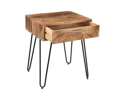 Worldwide - Jaydo Accent Table in Natural Burnt/Black