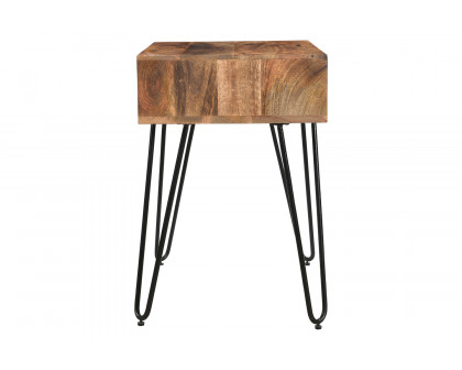 Worldwide - Jaydo Accent Table in Natural Burnt/Black