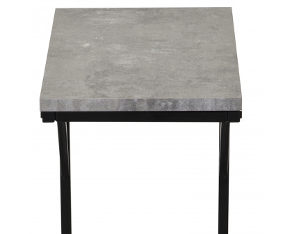 Worldwide Darcy Accent Table - Cement/Black