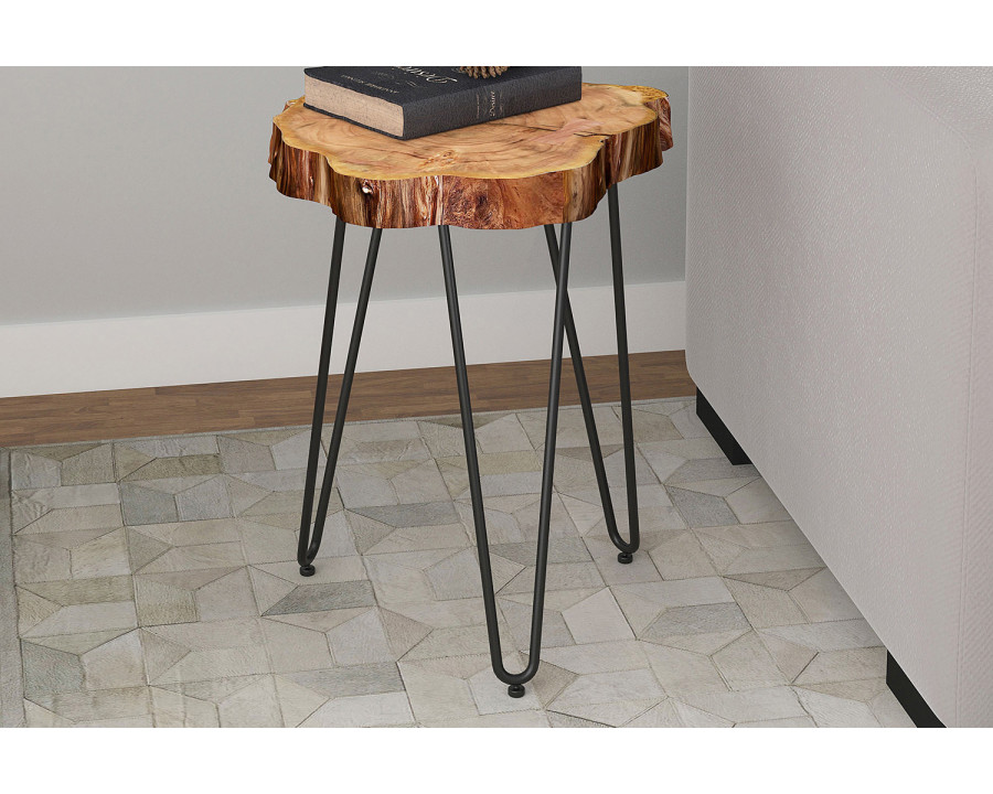 Worldwide - Nila Accent Table in Natural/Black