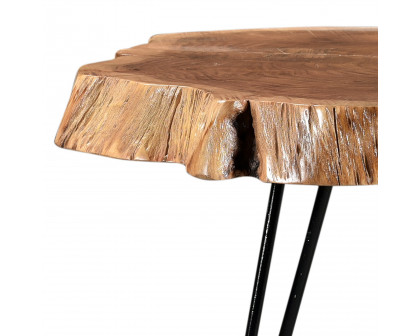 Worldwide - Nila Accent Table in Natural/Black