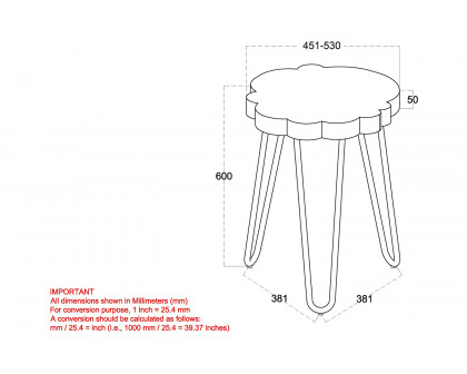 Worldwide - Nila Accent Table in Natural/Black