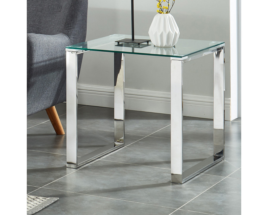 Worldwide - Zevon Accent Table in Silver