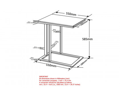 Worldwide - Mod Accent Table in Chrome/Black