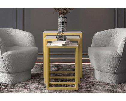 Worldwide - Manav Accent Table Set of 3