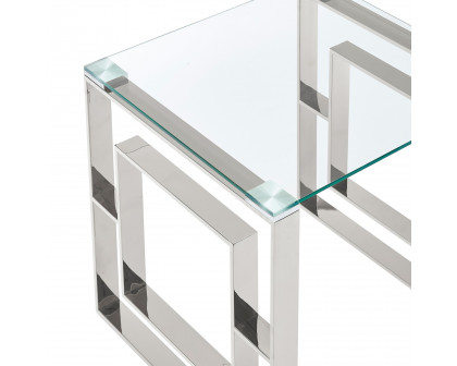 Worldwide Eros Accent Table - Silver