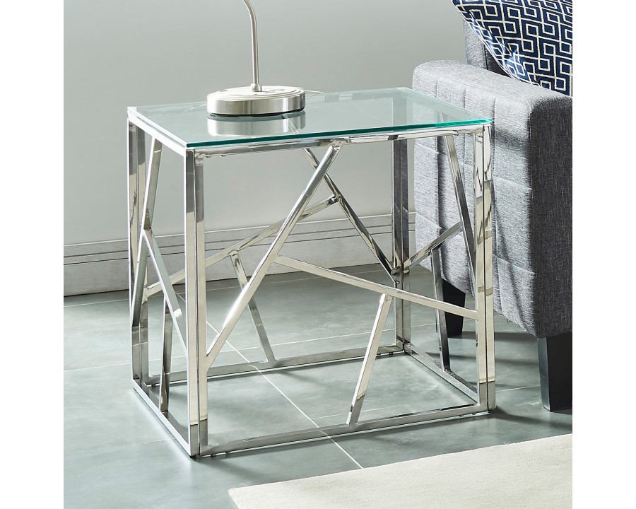 Worldwide - Juniper Accent Table in Silver