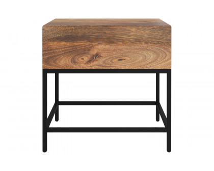 Worldwide - Ojas Accent Table in Natural Burnt/Black