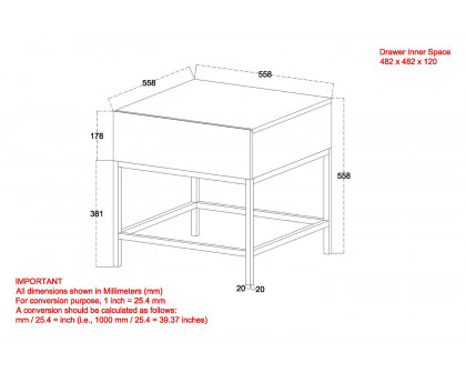 Worldwide - Ojas Accent Table in Natural Burnt/Black