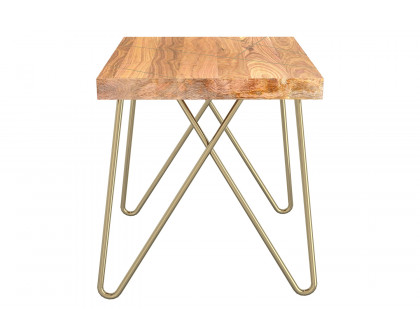 Worldwide - Madox Accent Table in Natural/Aged Gold