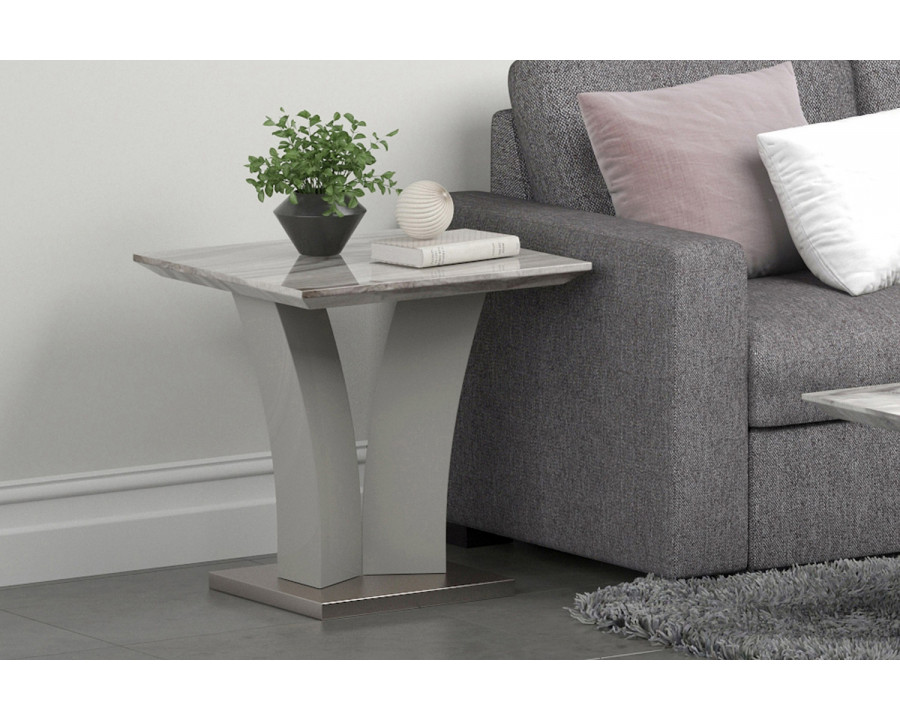 Worldwide - Napoli Accent Table in Light Gray