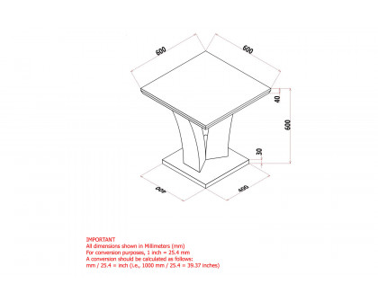 Worldwide - Napoli Accent Table in Light Gray