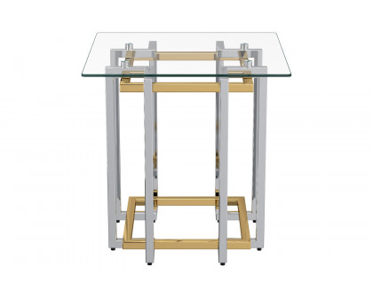 Worldwide - Florina Accent Table in Silver/Gold