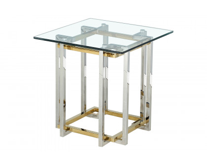 Worldwide - Florina Accent Table in Silver/Gold