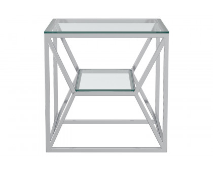 Worldwide - Dragor Accent Table in Silver