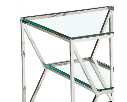 Worldwide - Dragor Accent Table in Silver