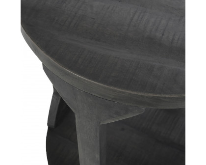 Worldwide Avni Round Accent Table - Distressed Gray