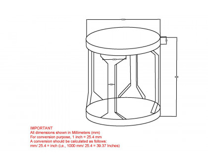 Worldwide Avni Round Accent Table - Distressed Gray