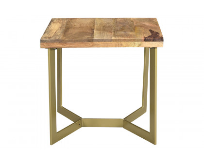 Worldwide - Zivah Accent Table in Natural/Aged Gold