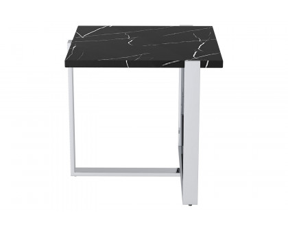 Worldwide Veno Accent Table - Black/Silver