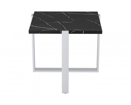 Worldwide Veno Accent Table - Black/Silver