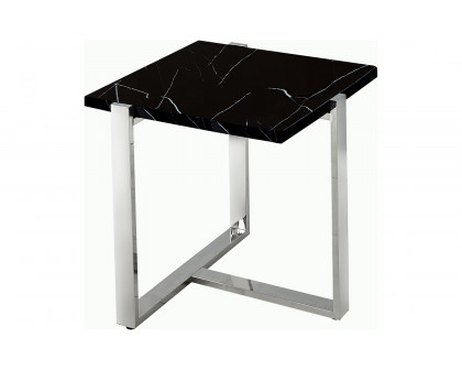 Worldwide Veno Accent Table - Black/Silver