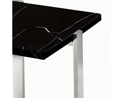 Worldwide Veno Accent Table - Black/Silver