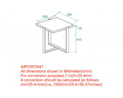 Worldwide Veno Accent Table - Black/Silver