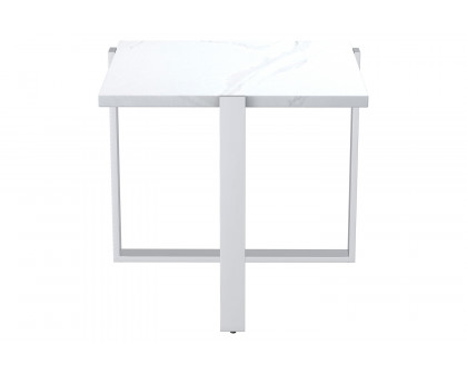 Worldwide™ Veno Accent Table - White/Silver