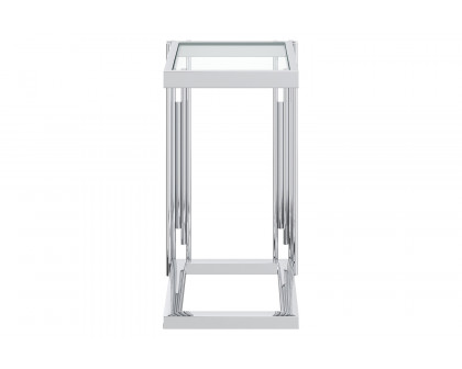 Worldwide Estrel Small Accent Table - Silver