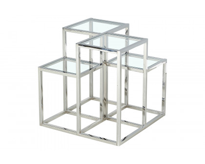 Worldwide Casini Multi-Tiered Accent Table - Silver