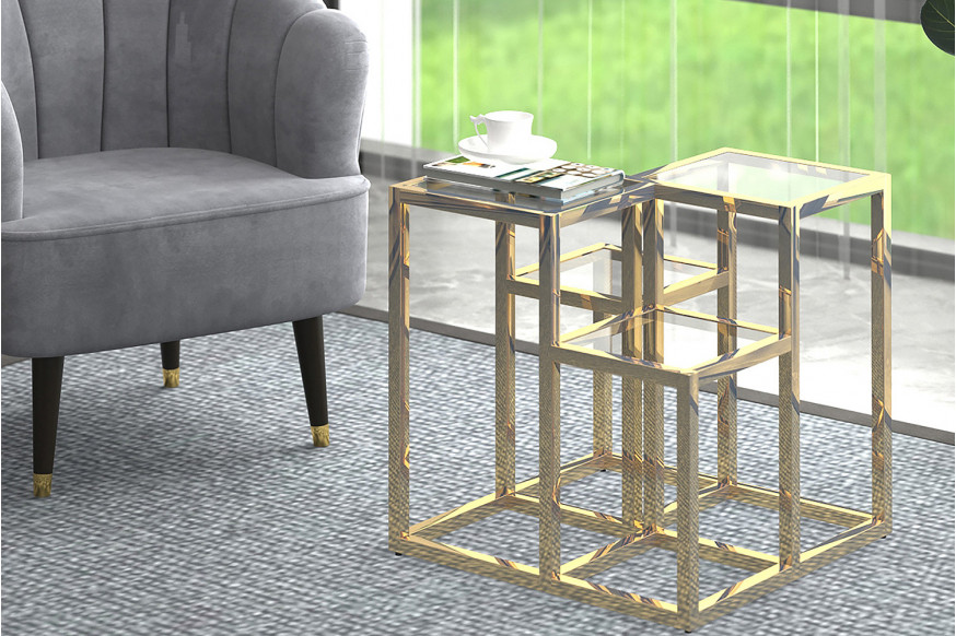 Worldwide™ Casini Multi-Tiered Accent Table - Gold