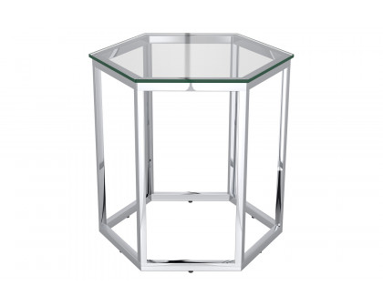 Worldwide Fleur Accent Table - Silver