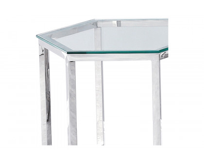 Worldwide Fleur Accent Table - Silver