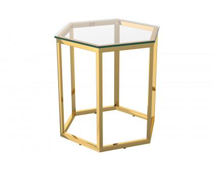 Worldwide Fleur Accent Table Set of 3 - Gold