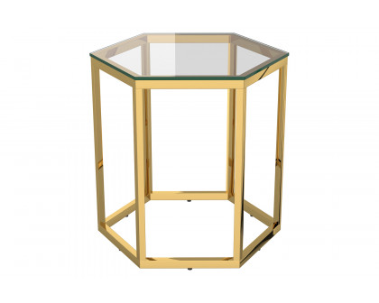 Worldwide Fleur Accent Table Set of 3 - Gold