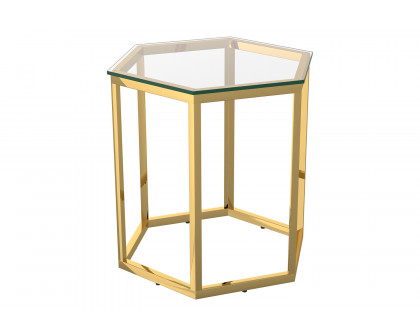 Worldwide Fleur Accent Table Set of 4 - Gold