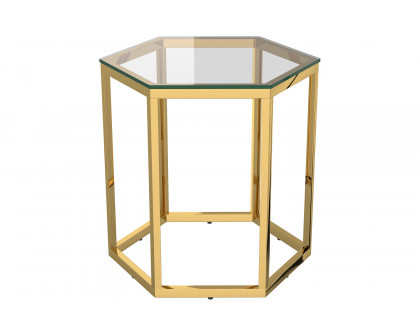 Worldwide Fleur Accent Table Set of 4 - Gold