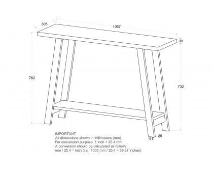 Worldwide™ Volsa Console Table - Reclaimed