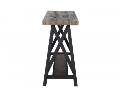 Worldwide - Langport Console Table in Rustic Oak/Black