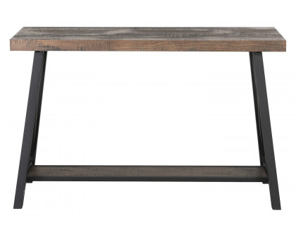 Worldwide - Langport Console Table in Rustic Oak/Black