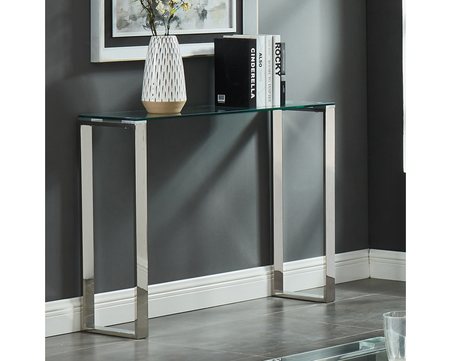 Worldwide - Zevon Console/Desk in Silver