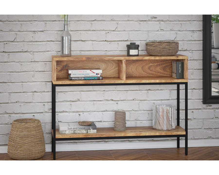 Worldwide - Ojas Console Table in Natural Burnt/Black